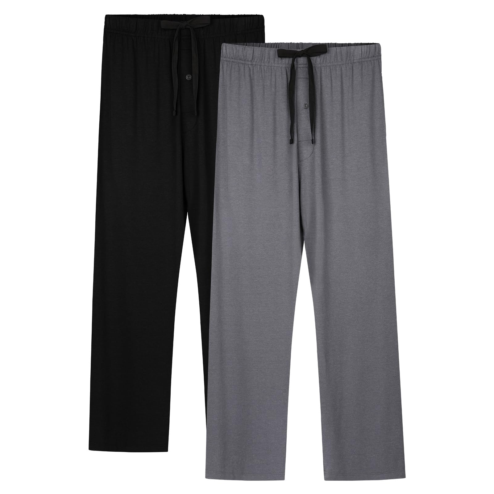 BAMBOO COOL Mens Pajama Pants Sleep Lounge Bottoms Soft Comfy Pj Pant Sleepwear with Pockets 2 Pack